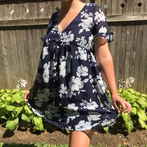 floral navy dress